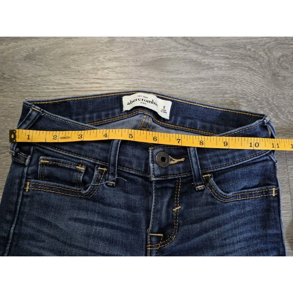 Abercrombie Kids Girls Skinny Jeans Size 8 Dark Wash Stretch Denim